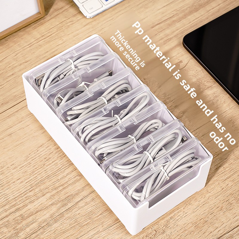 Office Tech Management - Desktop Cable Organizer Box USB Charger