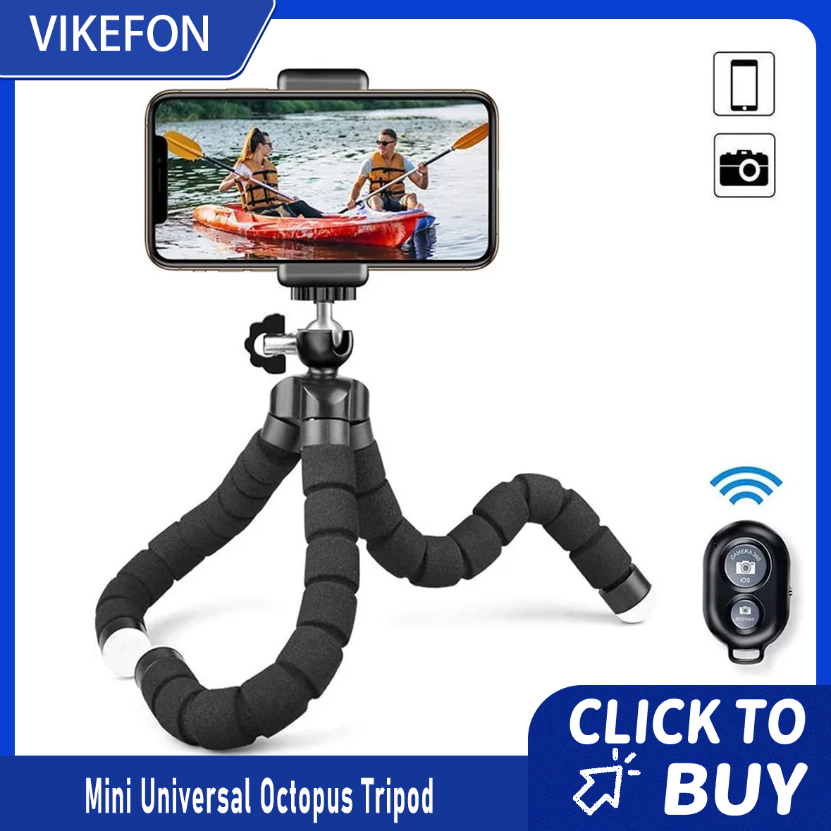 Webcam Stand Clip - Mini Universal Octopus Tripod Monopod with