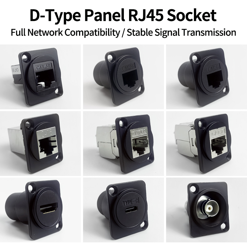 Patch Panel Cat6 - D-Type Panel Mount RJ45 Socket –