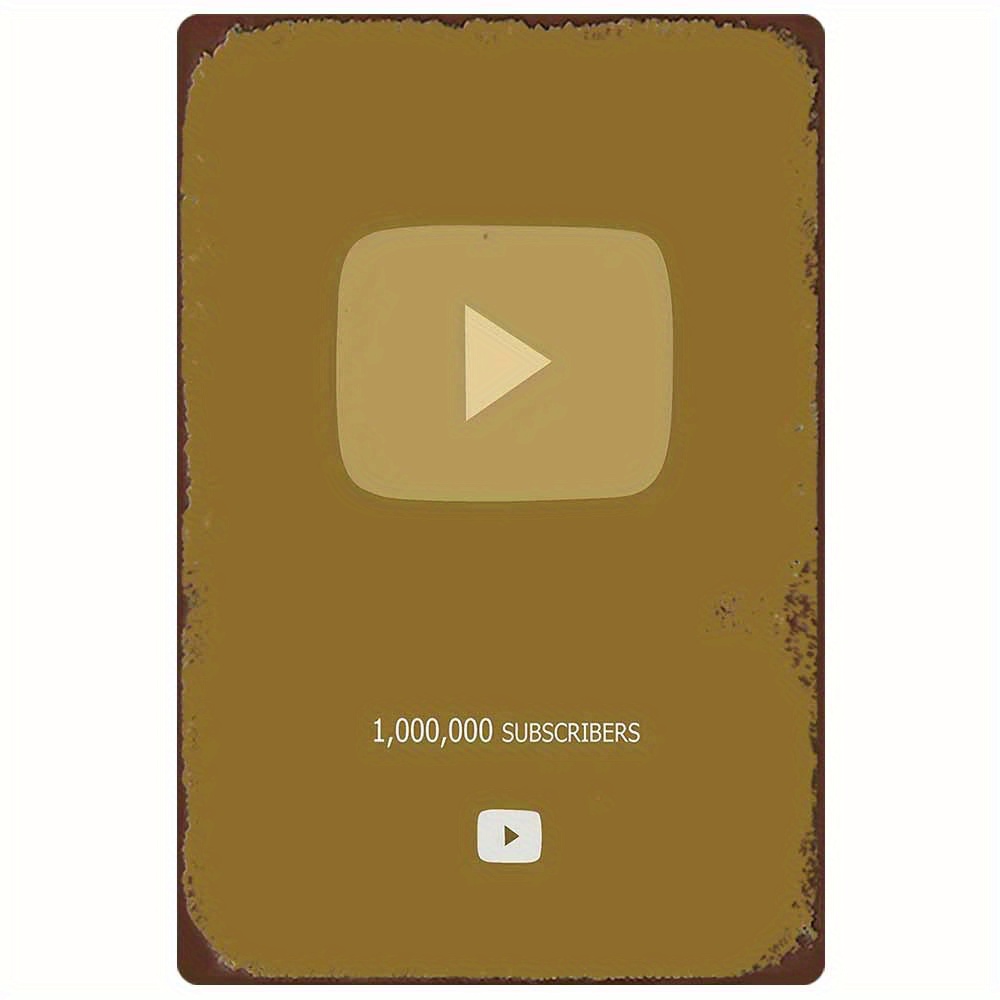 Retro Metal Sign 2D Flat YouTu - Office Youtuber incelemesi ve fiyatı