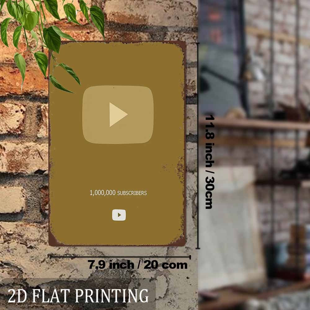 Retro Metal Sign 2D Flat YouTu - Office Youtuber incelemesi ve fiyatı