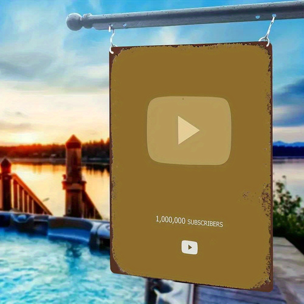 Retro Metal Sign 2D Flat YouTu - Office Youtuber incelemesi ve fiyatı