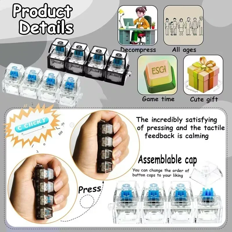 1pcs LED Keyboard Keycap Stres - Office Tech Gadgets incelemesi ve fiyatı